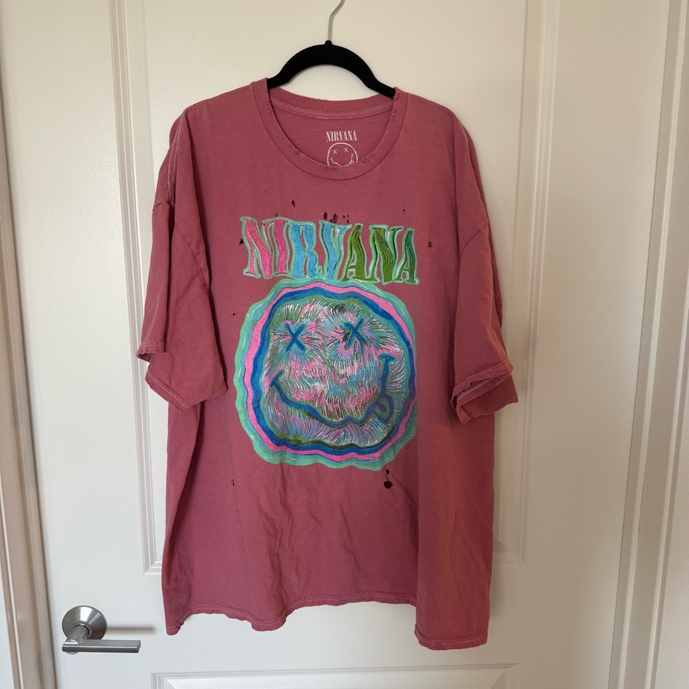 urban outfitters oversized nirvana graphic tee - l/xl